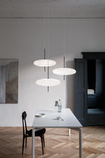 Opal Disc Modern Pendant Light with Opalescent Polymer Shade
