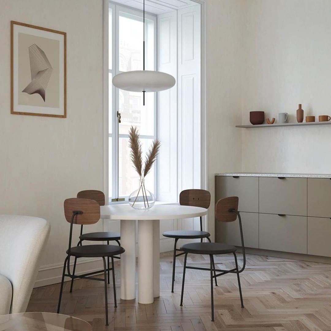 Opal Disc Modern Pendant Light with Opalescent Polymer Shade
