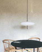 Opal Disc Modern Pendant Light with Opalescent Polymer Shade