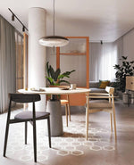 Opal Disc Modern Pendant Light with Opalescent Polymer Shade