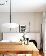 Opal Disc Modern Pendant Light with Opalescent Polymer Shade