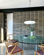 Opal Disc Modern Pendant Light with Opalescent Polymer Shade