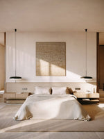 Opal Disc Modern Pendant Light with Opalescent Polymer Shade