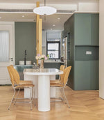 Opal Disc Modern Pendant Light with Opalescent Polymer Shade