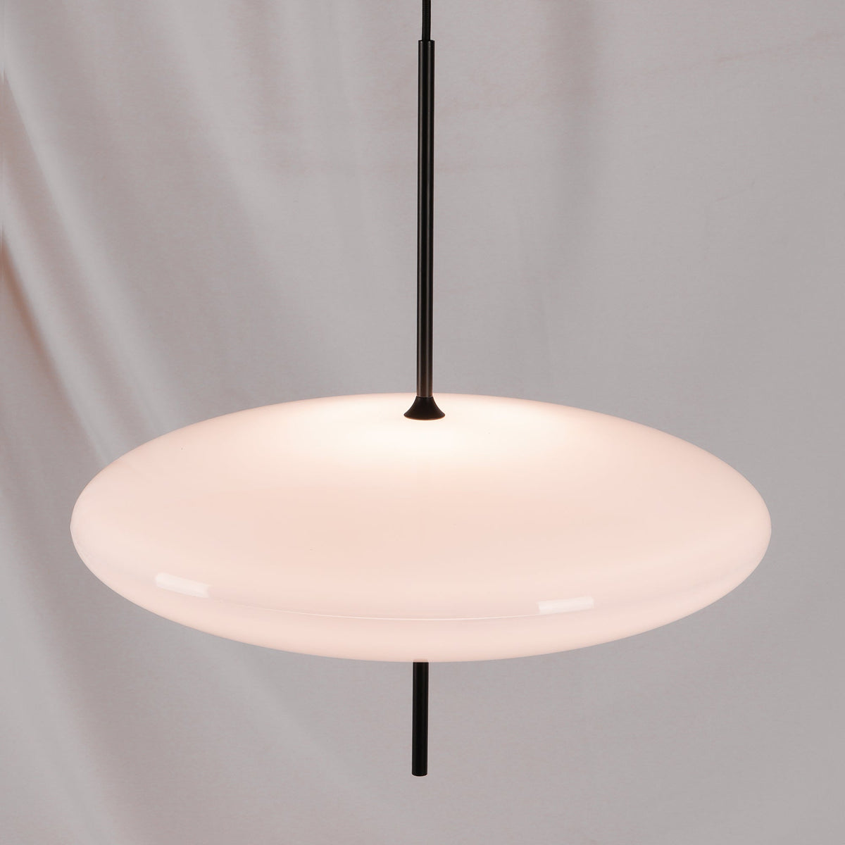 Opal Disc Modern Pendant Light with Opalescent Polymer Shade
