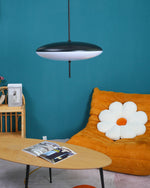 Opal Disc Modern Pendant Light with Opalescent Polymer Shade