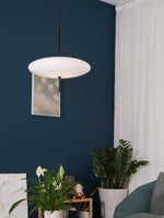 Opal Disc Modern Pendant Light with Opalescent Polymer Shade