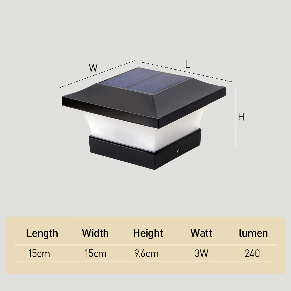 Chic Modern Solar Power Lantern Outdoor Post Light