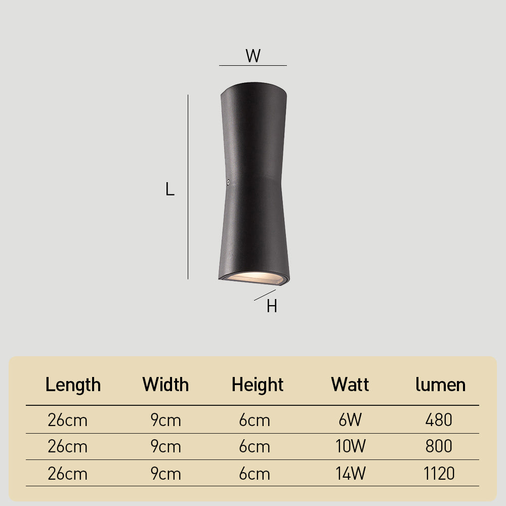 Modern Waterproof Double Head Led Wall Light