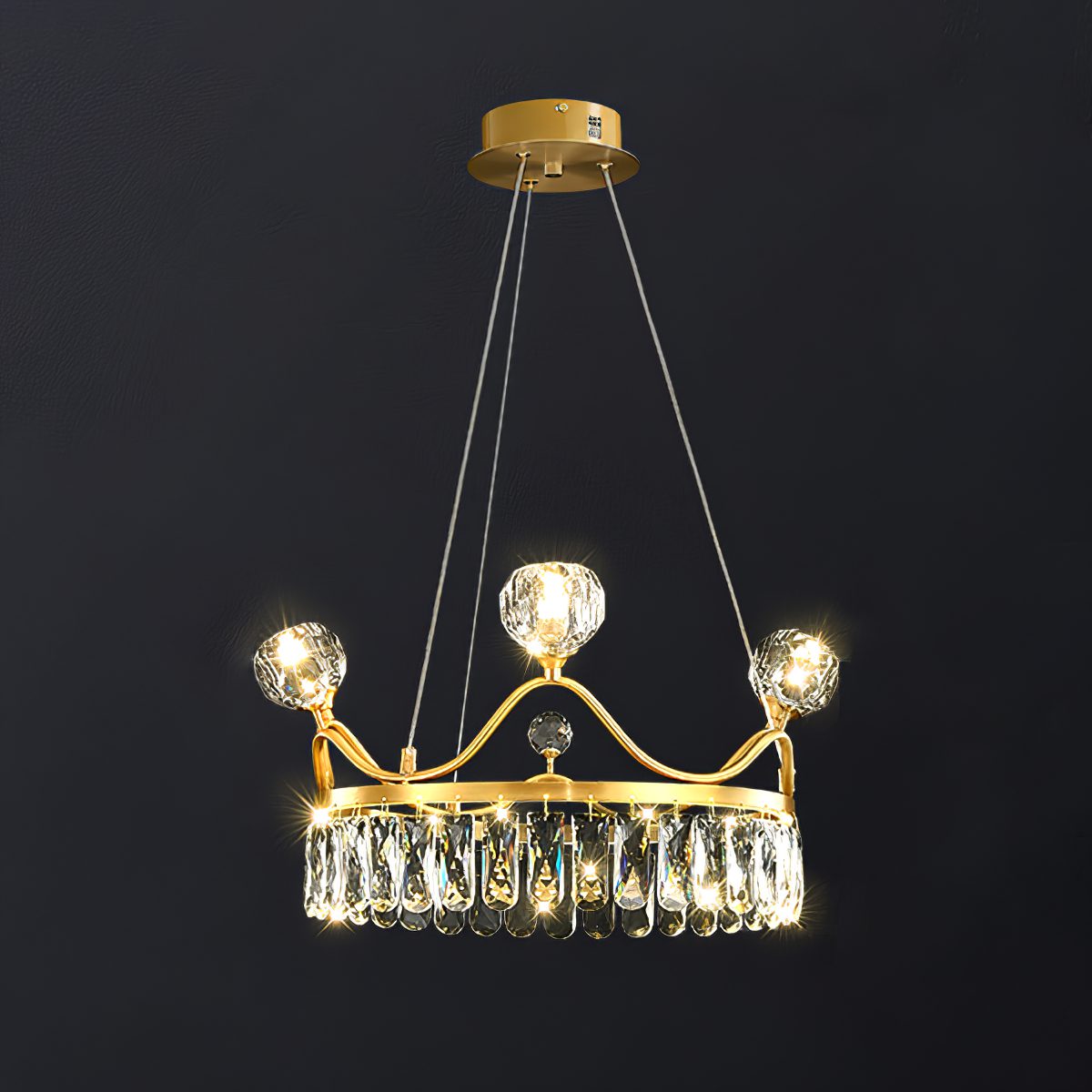 Modern Crown Crystal Pendant Light