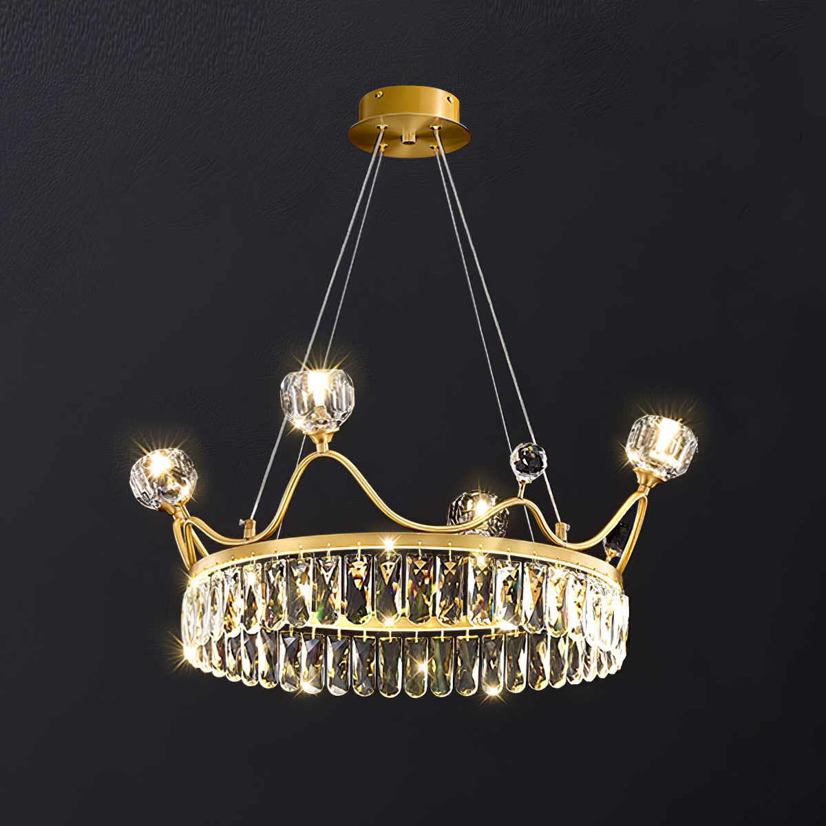 Modern Crown Crystal Pendant Light