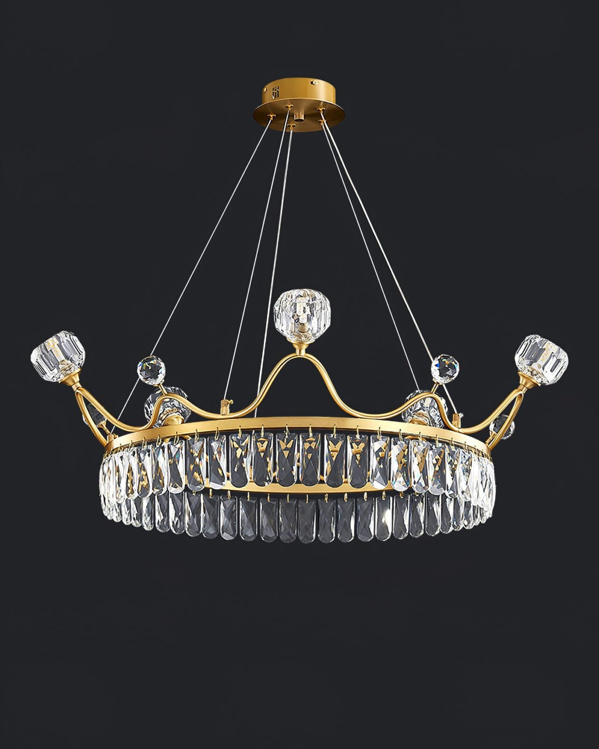 Modern Crown Crystal Pendant Light