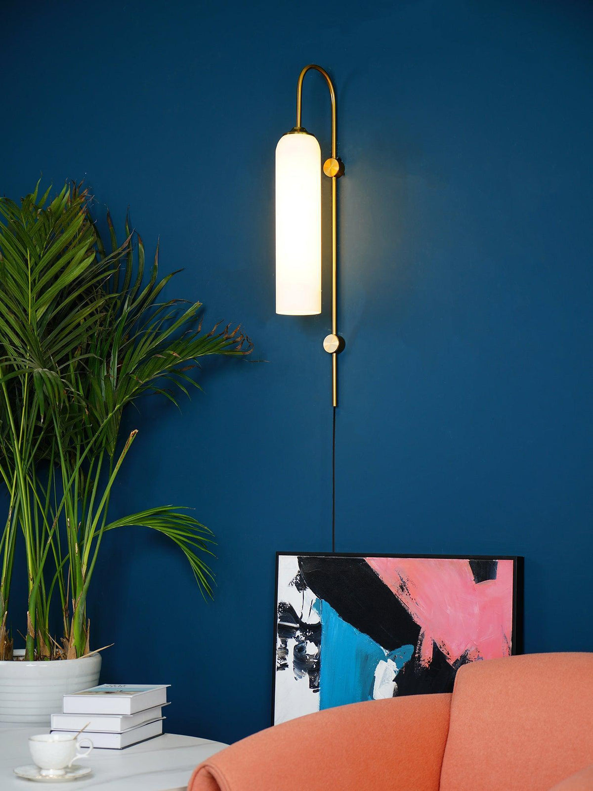 Modern Glass Plug In Wall Lamp