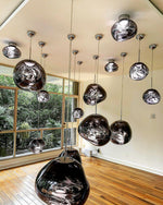 Lava Swag Pendant Light – Sculptural Molten Shade with Mirror Effect