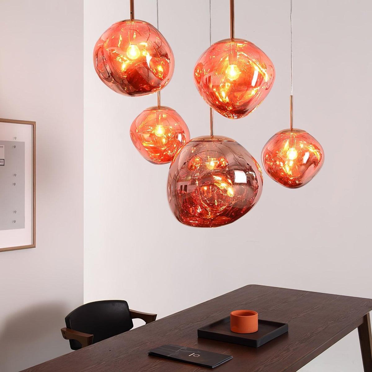 Lava Swag Pendant Light – Sculptural Molten Shade with Mirror Effect