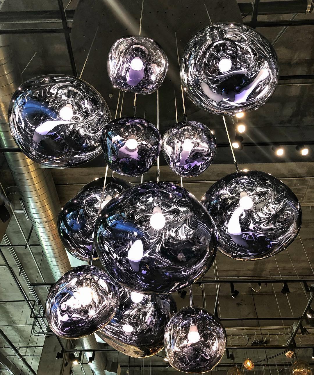 Lava Swag Pendant Light – Sculptural Molten Shade with Mirror Effect
