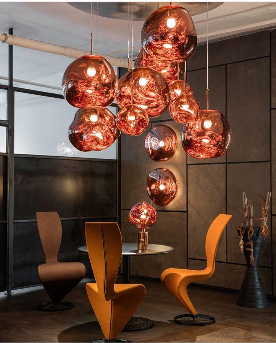 Lava Swag Pendant Light – Sculptural Molten Shade with Mirror Effect