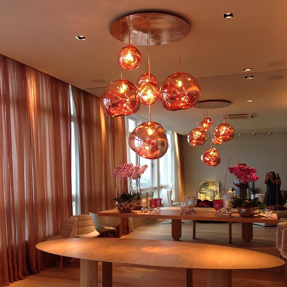 Lava Swag Pendant Light – Sculptural Molten Shade with Mirror Effect