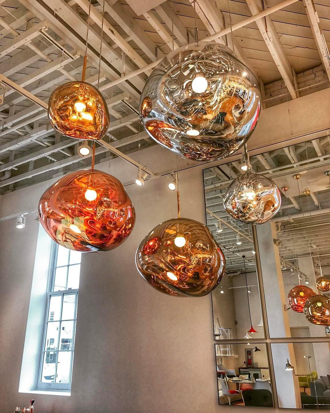Lava Swag Pendant Light – Sculptural Molten Shade with Mirror Effect