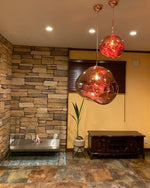 Lava Swag Pendant Light – Sculptural Molten Shade with Mirror Effect