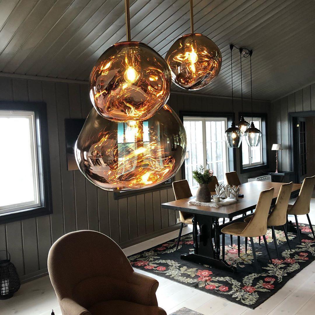 Lava Swag Pendant Light – Sculptural Molten Shade with Mirror Effect