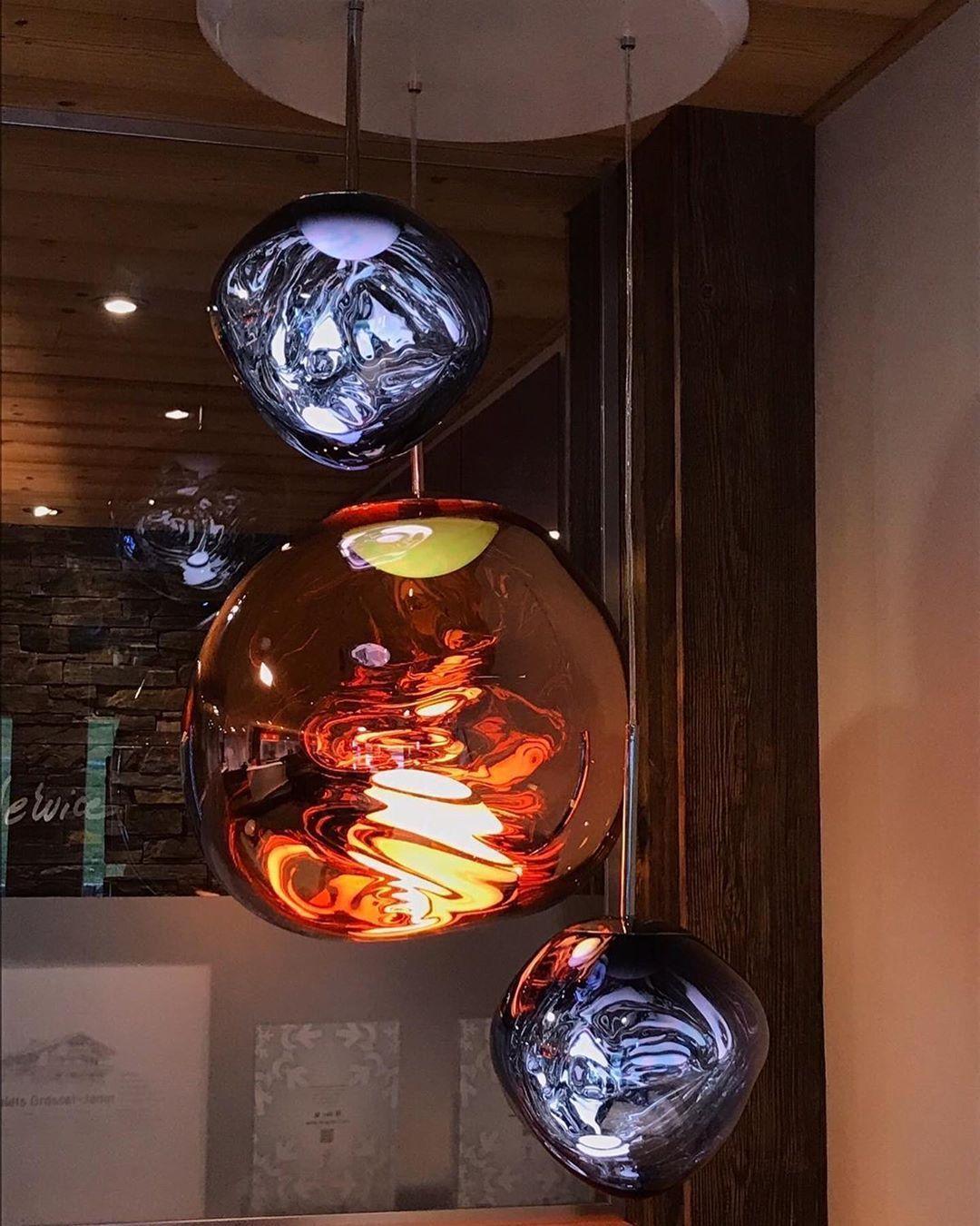 Lava Swag Pendant Light – Sculptural Molten Shade with Mirror Effect