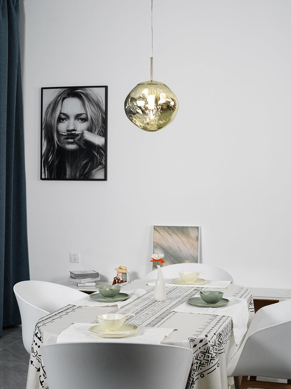 Lava Swag Pendant Light – Sculptural Molten Shade with Mirror Effect