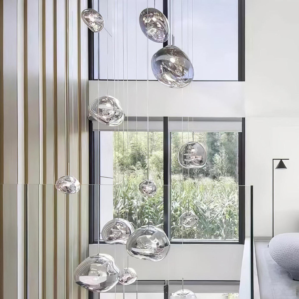 Lava Swag Pendant Light – Sculptural Molten Shade with Mirror Effect
