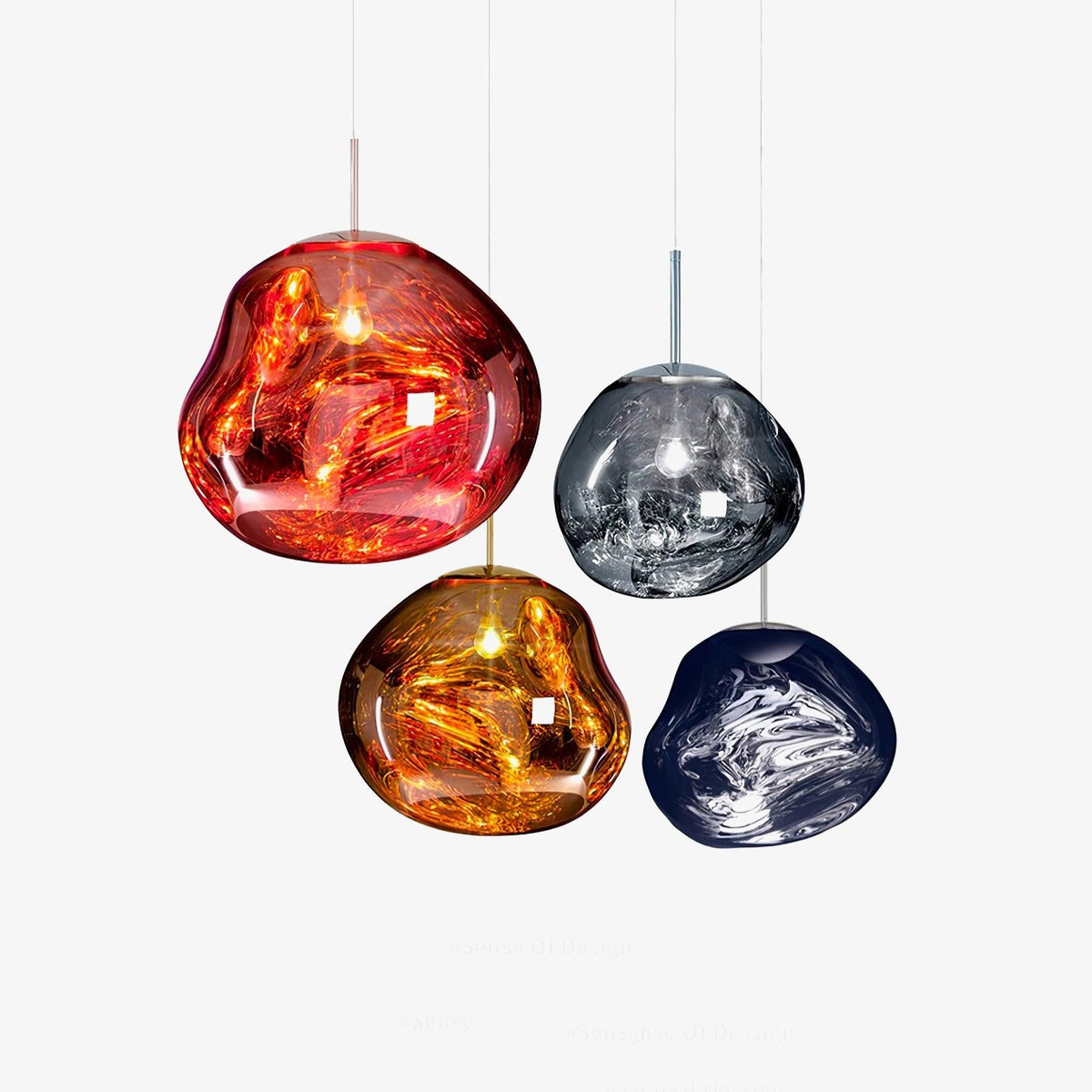 Lava Swag Pendant Light – Sculptural Molten Shade with Mirror Effect