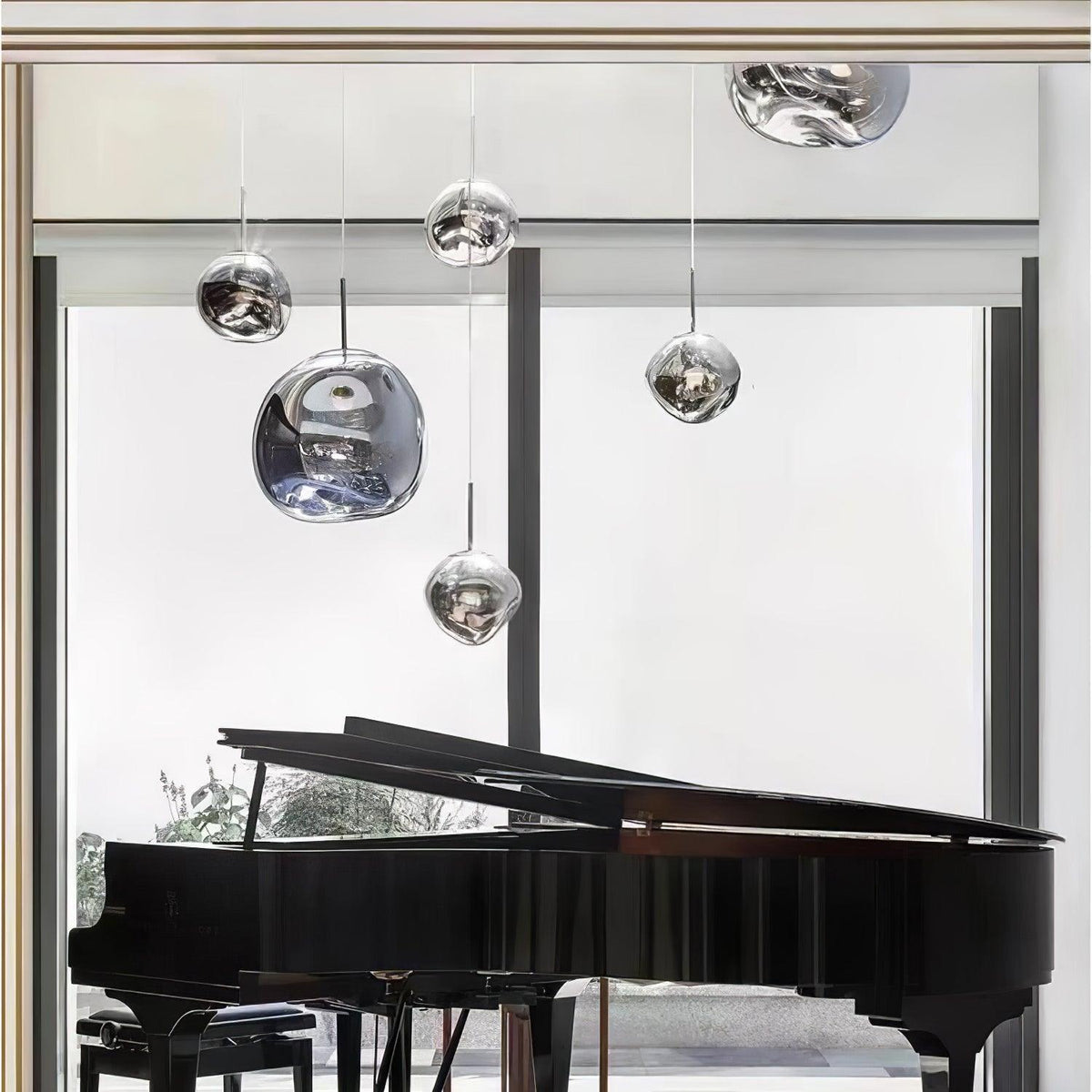 Lava Swag Pendant Light – Sculptural Molten Shade with Mirror Effect