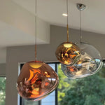 Lava Swag Pendant Light – Sculptural Molten Shade with Mirror Effect