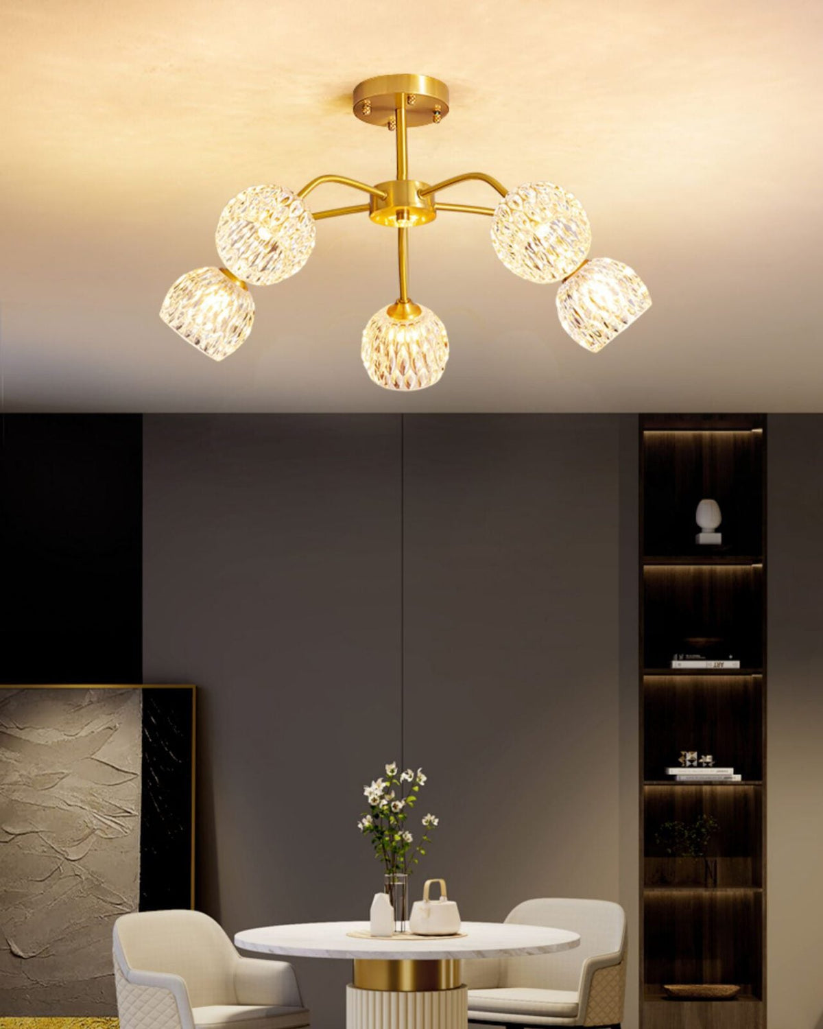 Modern Light Luxury Crystal Ceiling Lamp