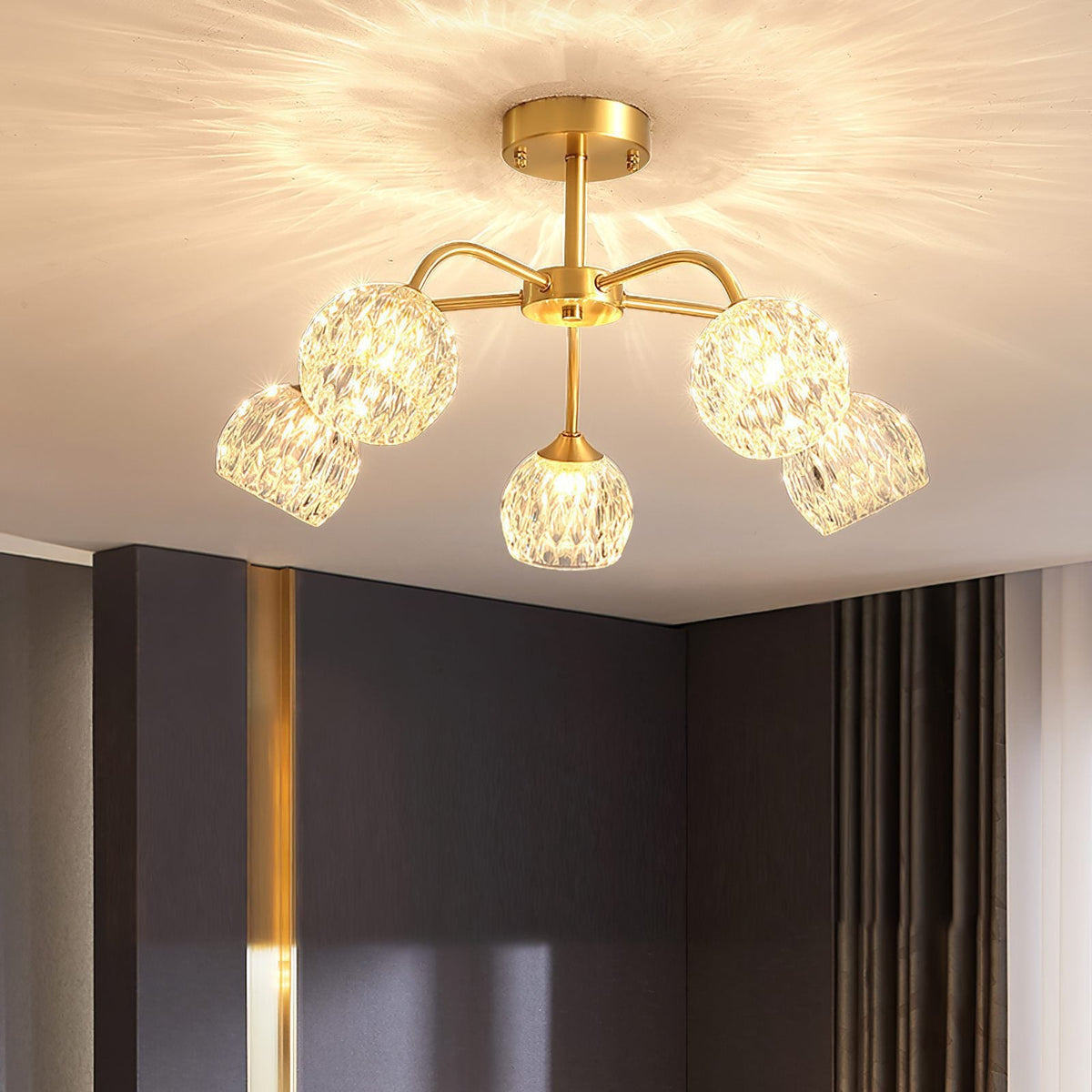 Modern Light Luxury Crystal Ceiling Lamp