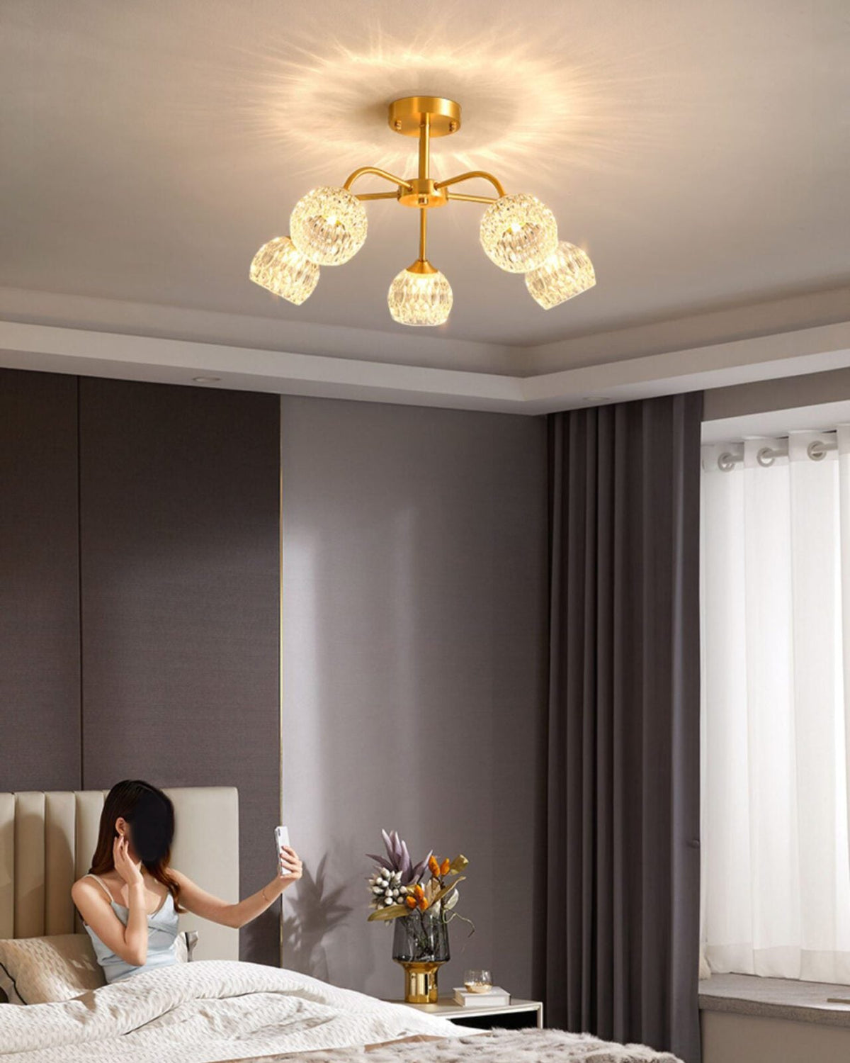 Modern Light Luxury Crystal Ceiling Lamp