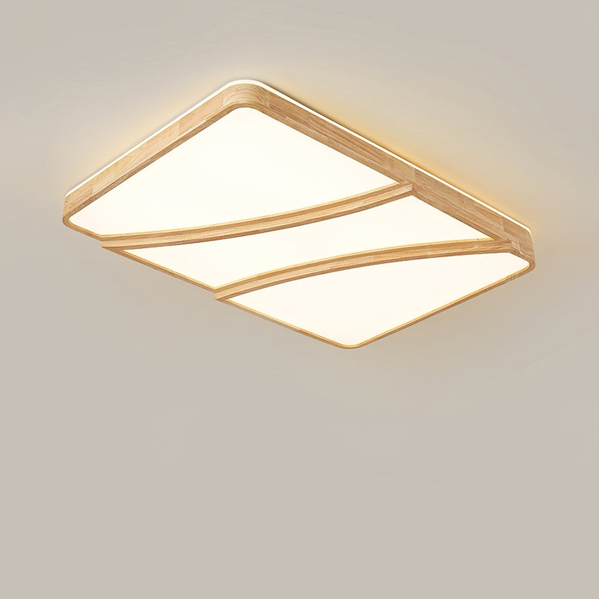 Modern Rectangular Log Ceiling Lamp