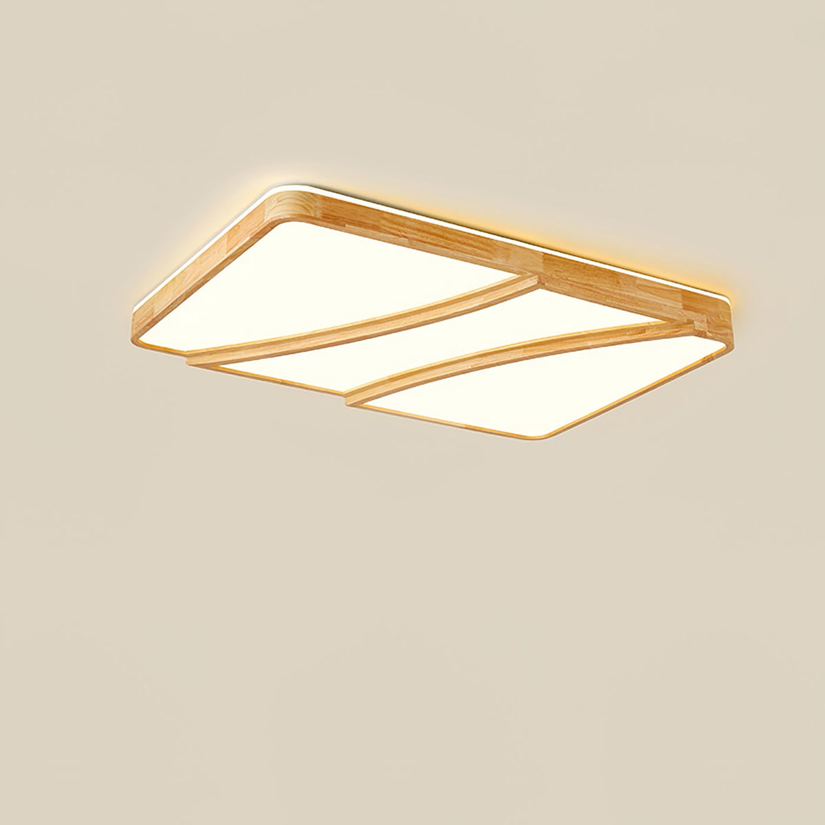 Modern Rectangular Log Ceiling Lamp