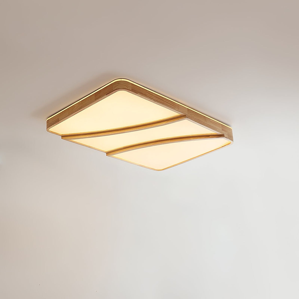 Modern Rectangular Log Ceiling Lamp