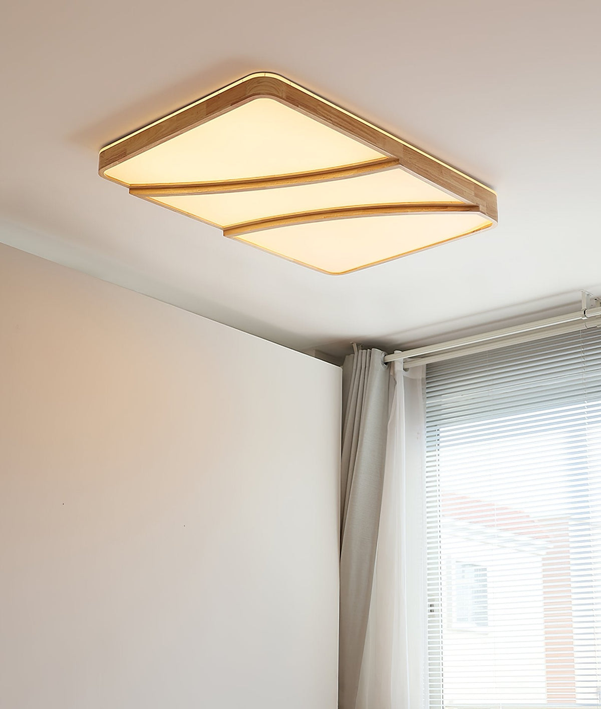 Modern Rectangular Log Ceiling Lamp