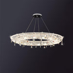 Lumière Cristal Round Chandelier in Chrome and Clear Crystal