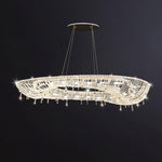 Lumière Cristal Round Chandelier in Chrome and Clear Crystal