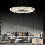 Lumière Cristal Round Chandelier in Chrome and Clear Crystal