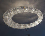 Lumière Cristal Round Chandelier in Chrome and Clear Crystal