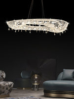 Lumière Cristal Round Chandelier in Chrome and Clear Crystal