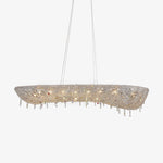 Lumière Cristal Round Chandelier in Chrome and Clear Crystal