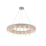 Lumière Cristal Round Chandelier in Chrome and Clear Crystal