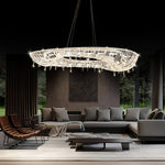 Lumière Cristal Round Chandelier in Chrome and Clear Crystal