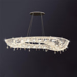Lumière Cristal Round Chandelier in Chrome and Clear Crystal