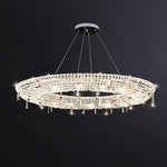 Lumière Cristal Round Chandelier in Chrome and Clear Crystal