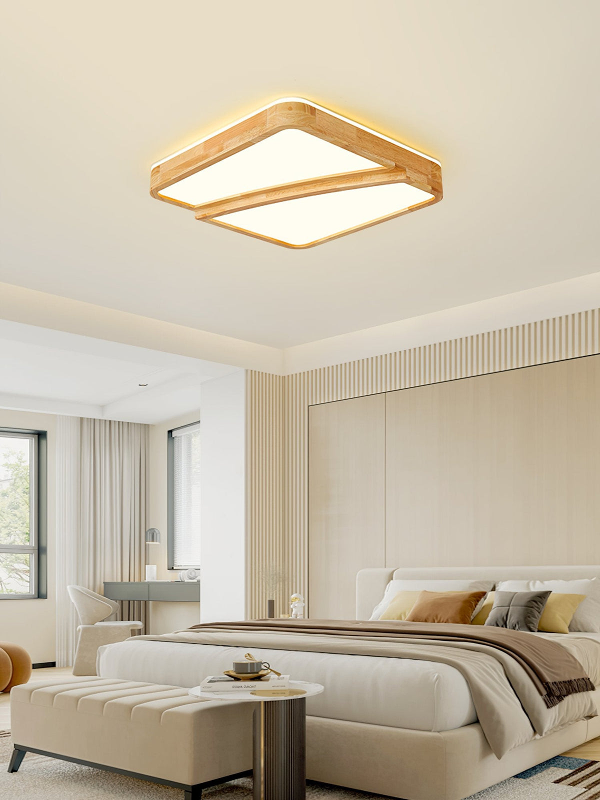 Modern Square Log Ceiling Lamp
