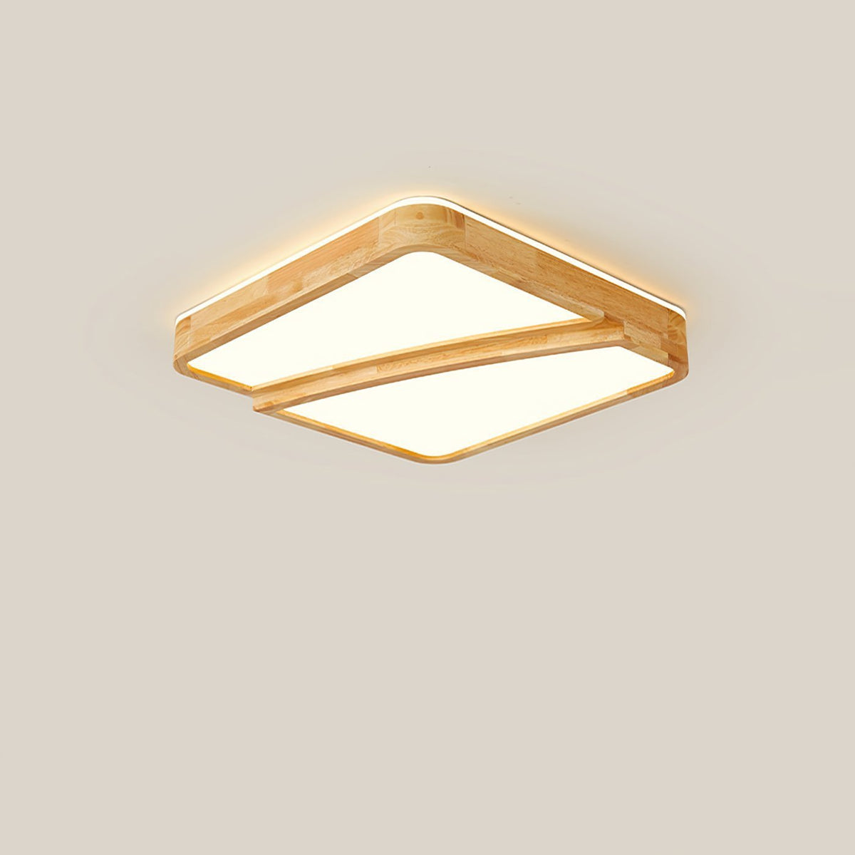 Modern Square Log Ceiling Lamp